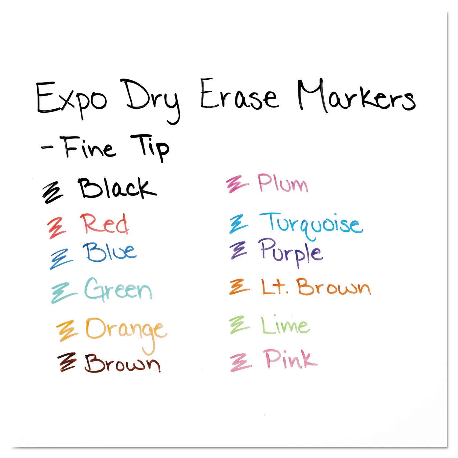 EXPO Low Odor Dry Erase Markers Fine Tip - Office Pack Assorted Colors 36/Pack