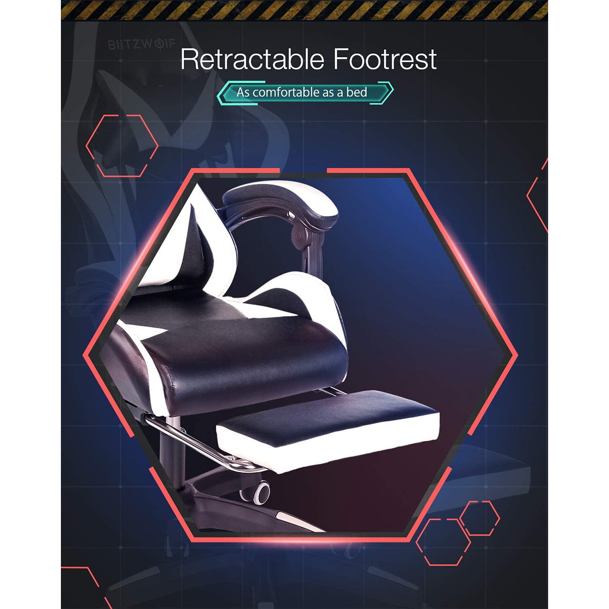 Gaming Office Ergonomic Computer Chair 150&deg;Reclining With Footrest