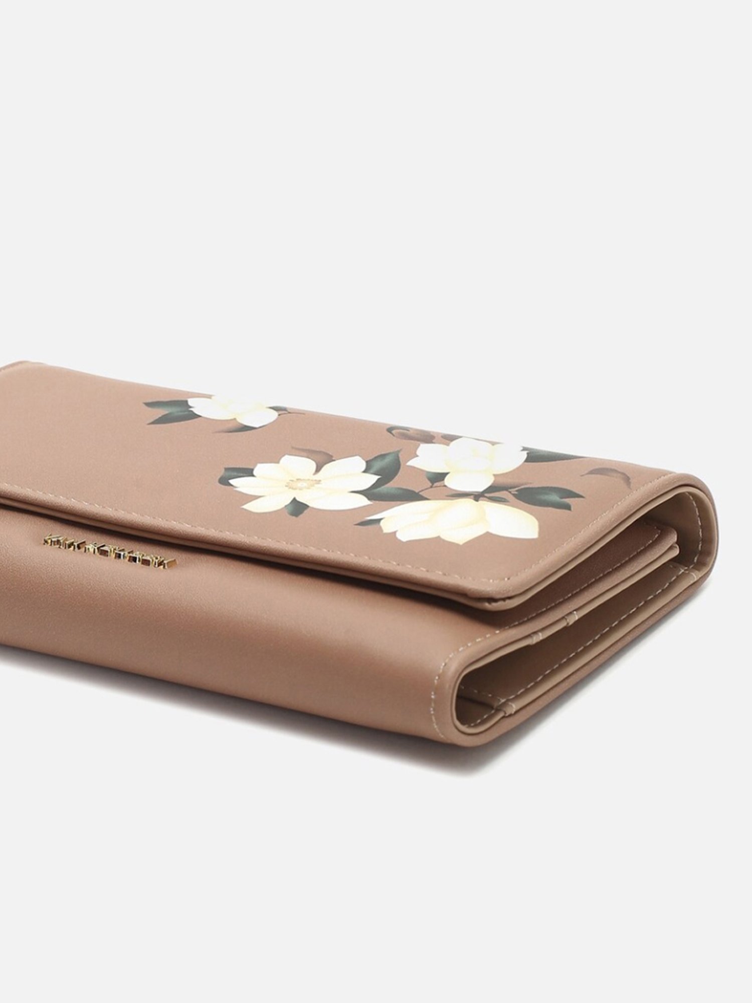 Van Heusen Brown Leather Printed Wallet