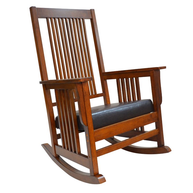 Wooden Rocking Chair Brown - Benzara