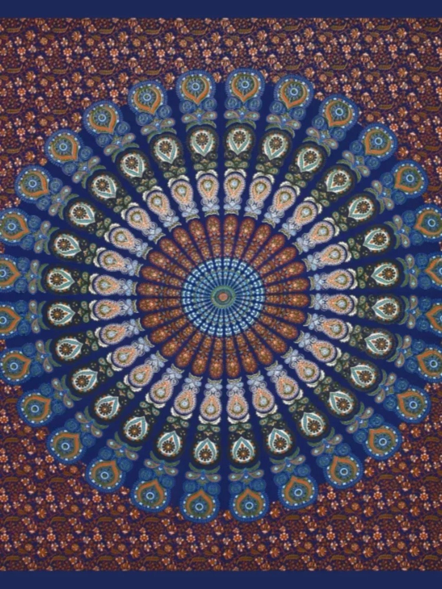 Living Roots Abstract Blue 240 TC Cotton Bedsheet with 2 Pillow Covers