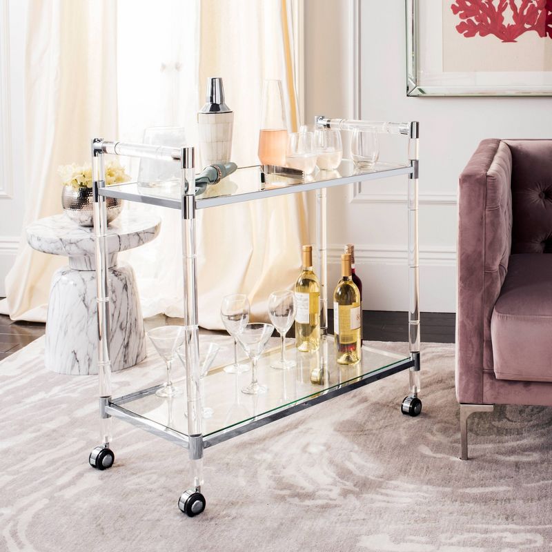 Duval Acrylic Trolley Bar Gold - Safavieh