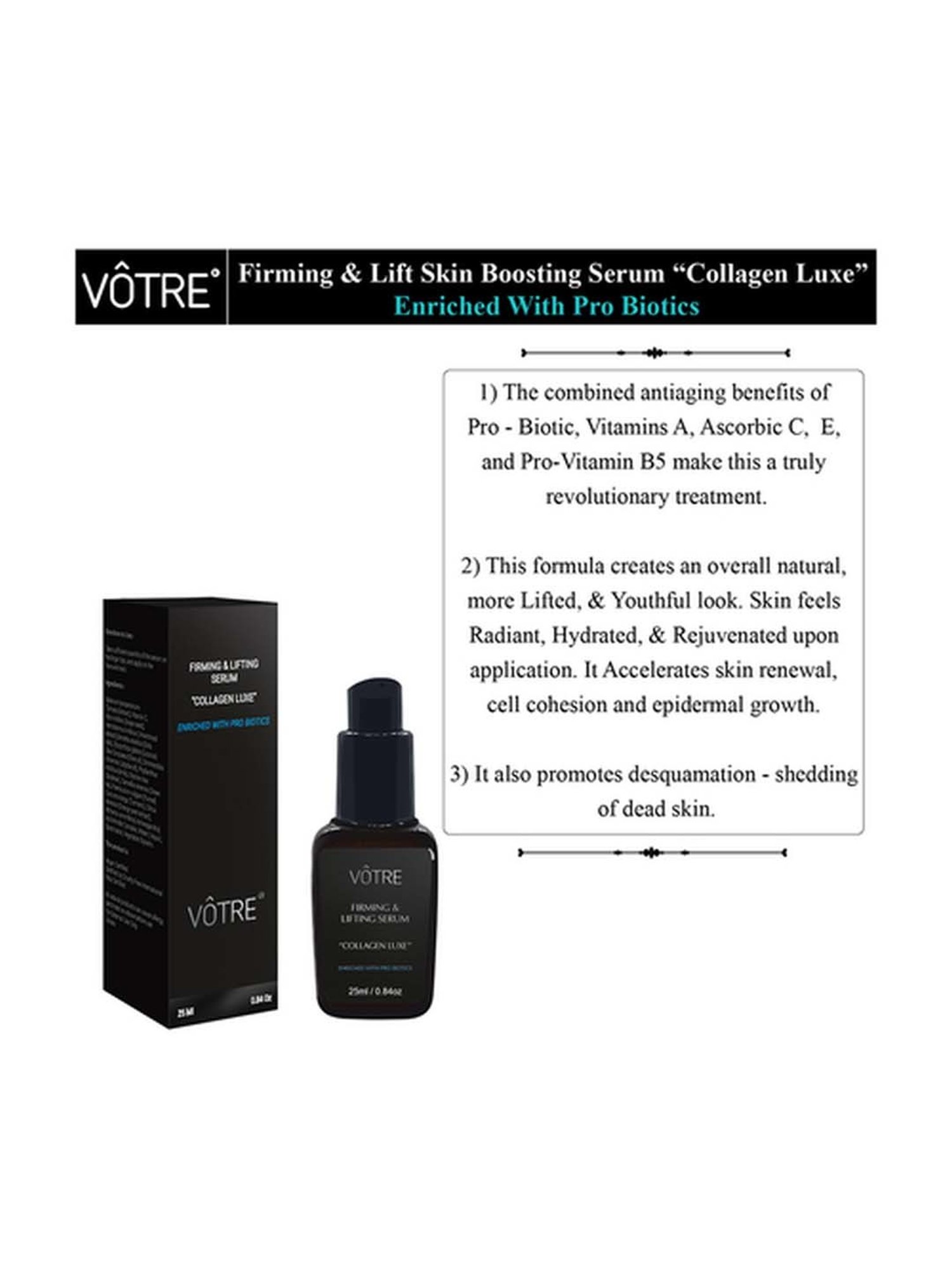 Votre Firming & Lifting Serum With Pro Biotics - 25 ml