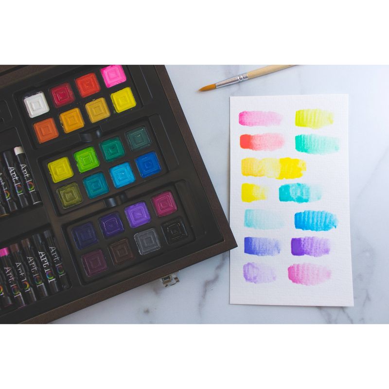 85pc Multimedia Illustration Art Set in Wood Case - Art 101