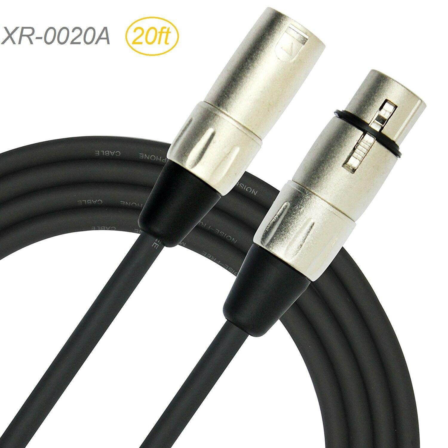 20ft Kirlin XLR 3-Pin Male to Female 20AWG/2C OFC Microphone Cable, XR-0020A