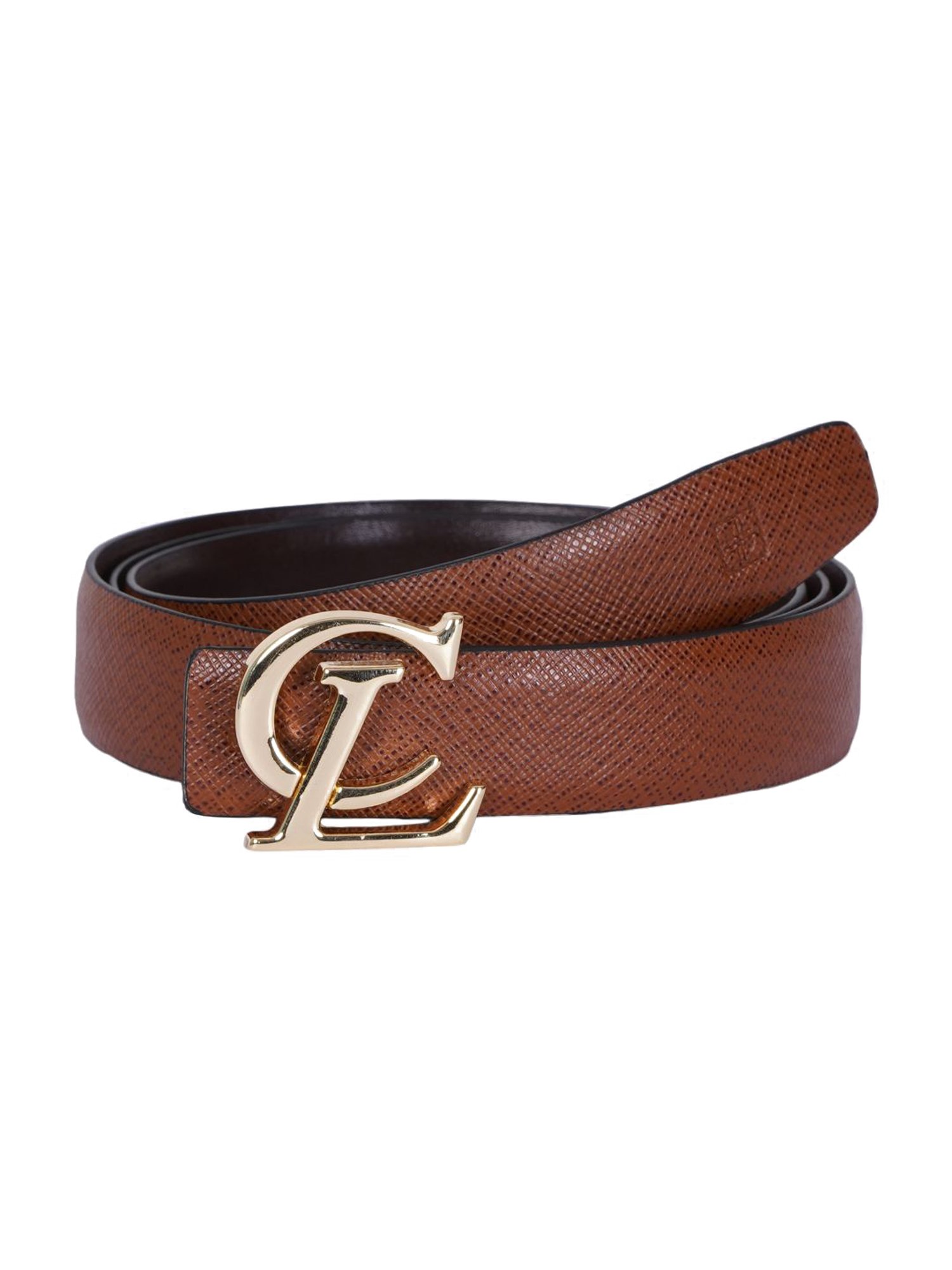 Carlton London Tan Textured Casual Belt for Women