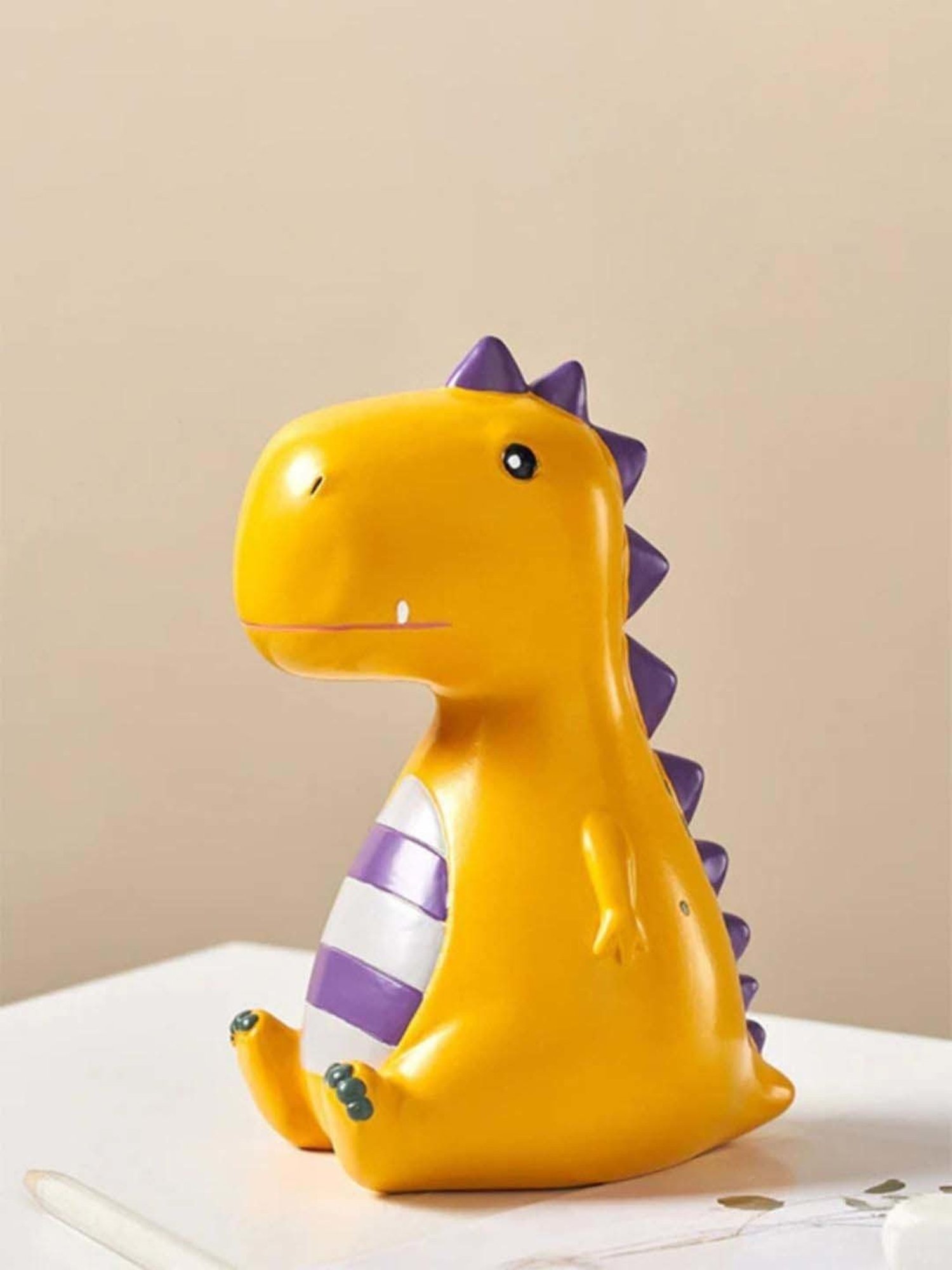 Nestasia Yellow & Purple Resin Made Dinosaurs Showpiece For Home Decoration I Perfect For Kids