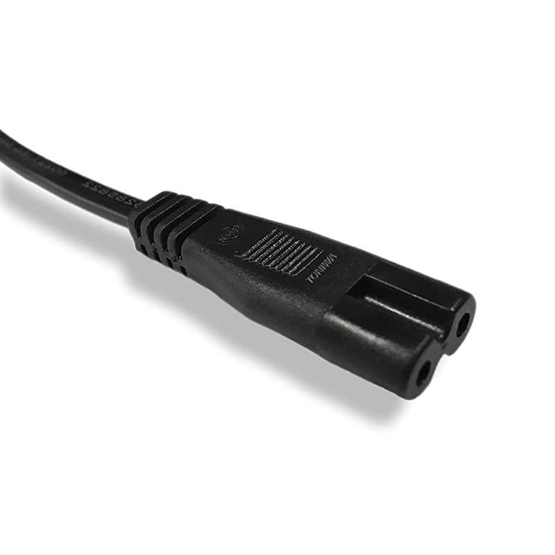 2 Prong Power Cord Cable Compatible TCL Roku Smart LED LCD HD TV [UL Listed]