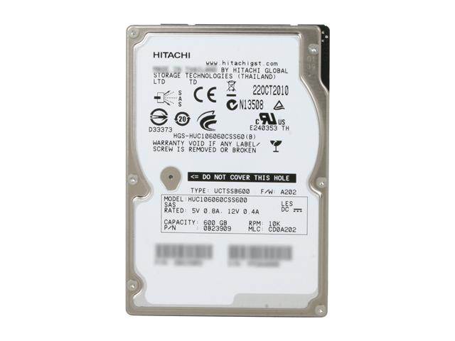 Hitachi GST Ultrastar 0B23909 600GB 10000 RPM 64MB Cache SAS 6Gb/s 2.5" Enterprise Hard Disk Drive Bare Drive