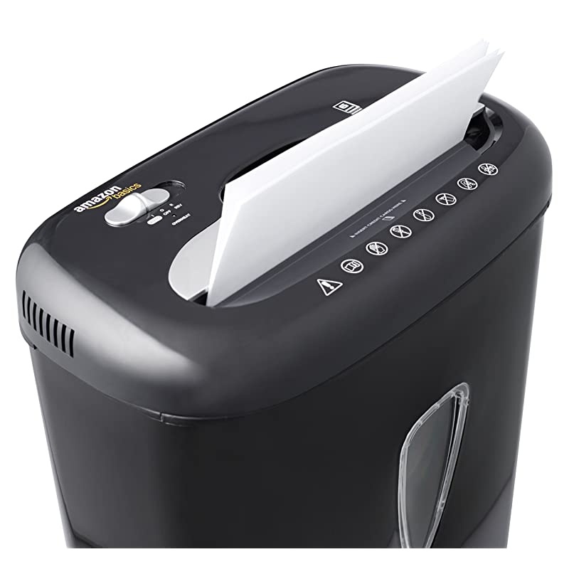 Basics 6Sheet HighSecurity MicroCut Paper and Credit Card Home Office Shredder