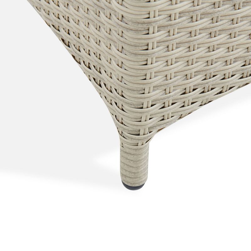 2pk All-Weather Wicker Haven Outdoor Recliners with Ottomans and Cushions Beige - Alaterre Furniture