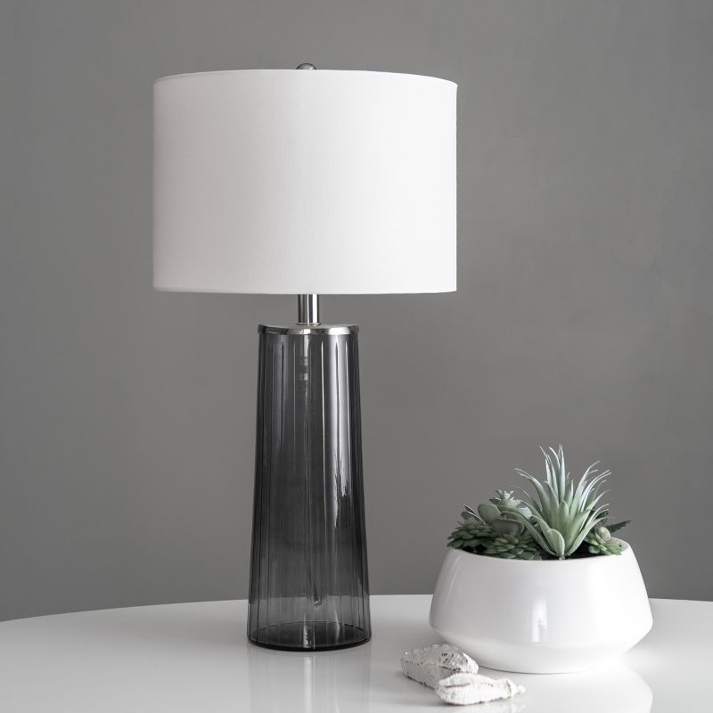 nuLOOM Wylie Glass 22" Table Lamp Lighting - Gray 22" H x 12" W x 12" D