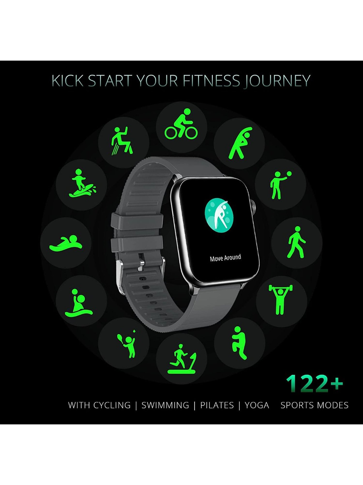 IZI Prime 1.78 inch 650 NITS Retina Amoled BT Calling Smartwatch (Midnight Grey)