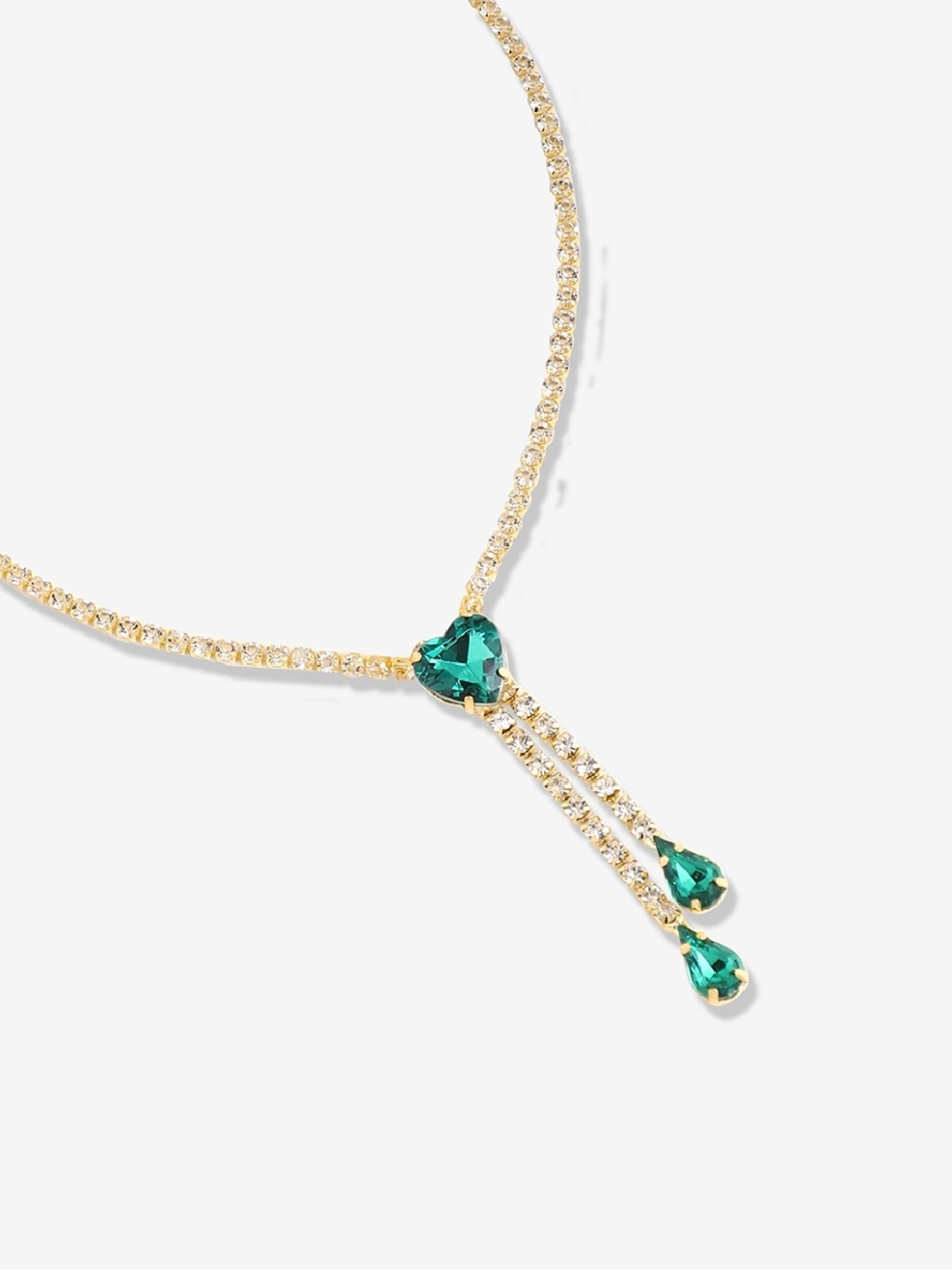 Sohi silver plated designer stone party necklace for women