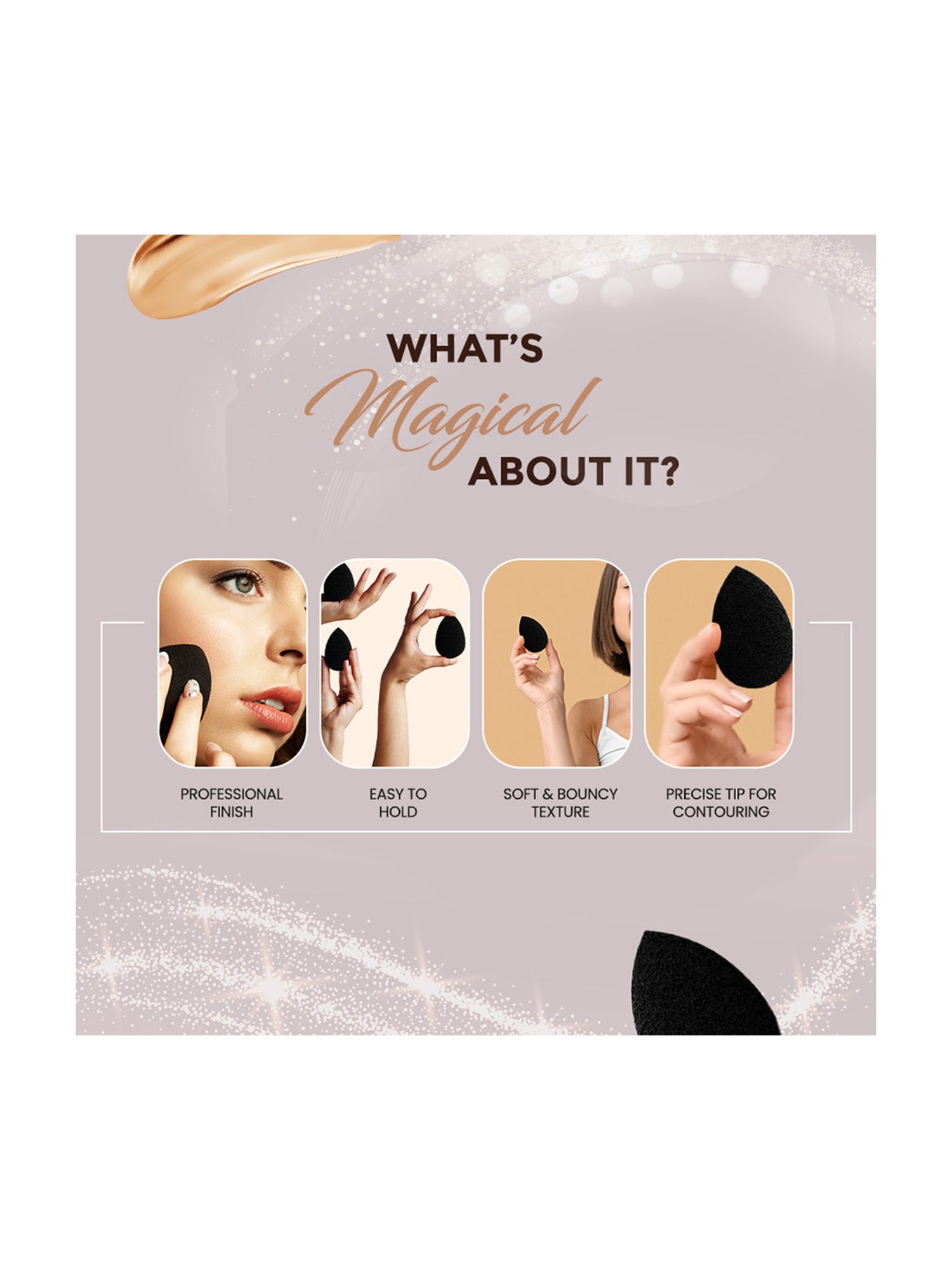 Colorbar Sponge-Blend-Itude Beauty Sponge-Black