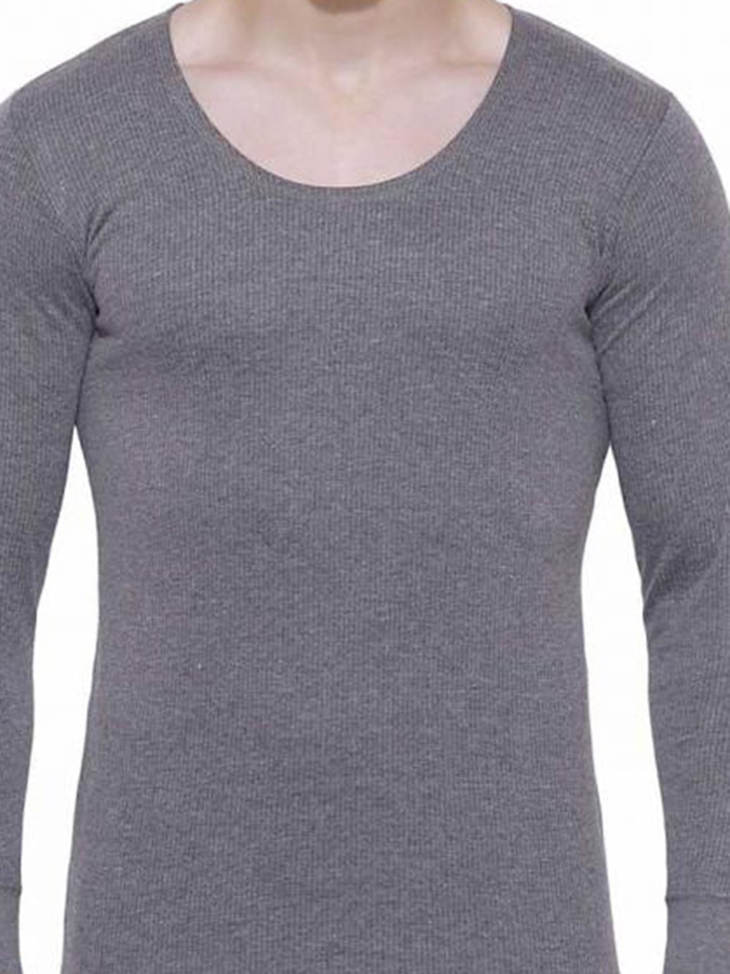 Dyca Charcoal Melange Round Neck Thermal Top