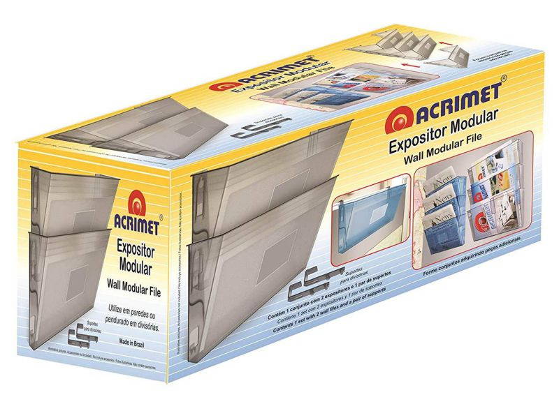 Acrimet Wall Mounted Modular Pocket File Holder (2 Pack) (Crystal Color)