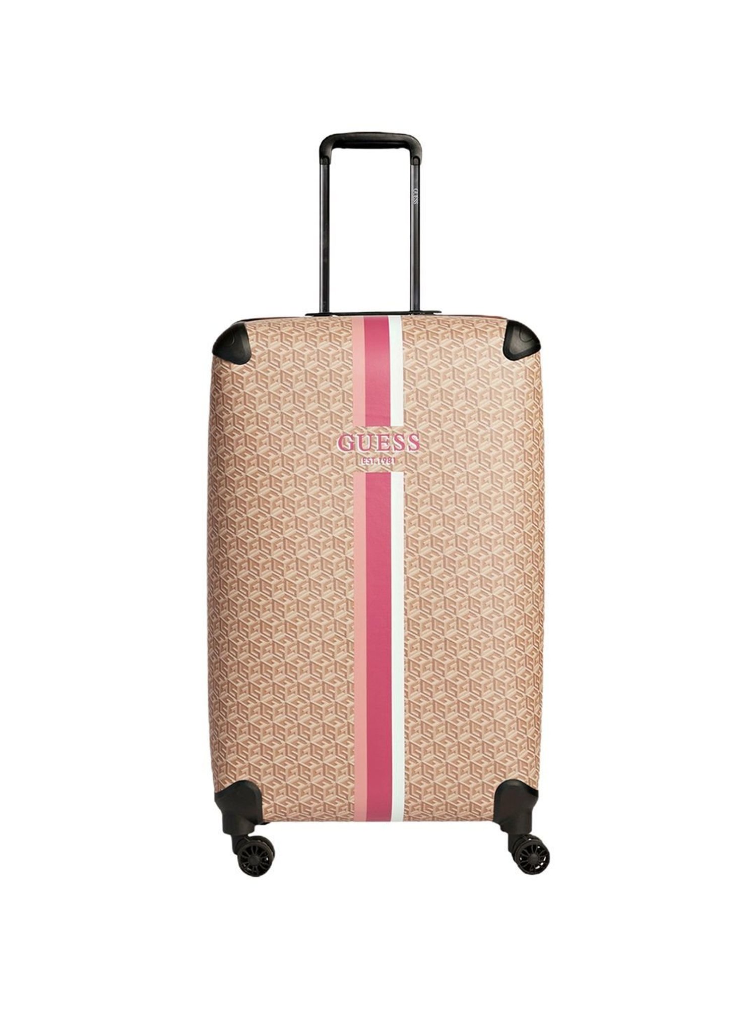 GUESS Beige 8 wheels Free Size HardCabin Trolley Bag