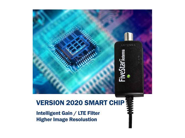 Five Star [Newest 2020] HDTV Antenna w/ 360&deg; Omnidirectional Powerful Amplified Outdoor TV Antenna up to 150 Miles Indoor/Outdoor, RV, Attic 4K 1080P UHF VHF Supports 4TVs Installation Kit