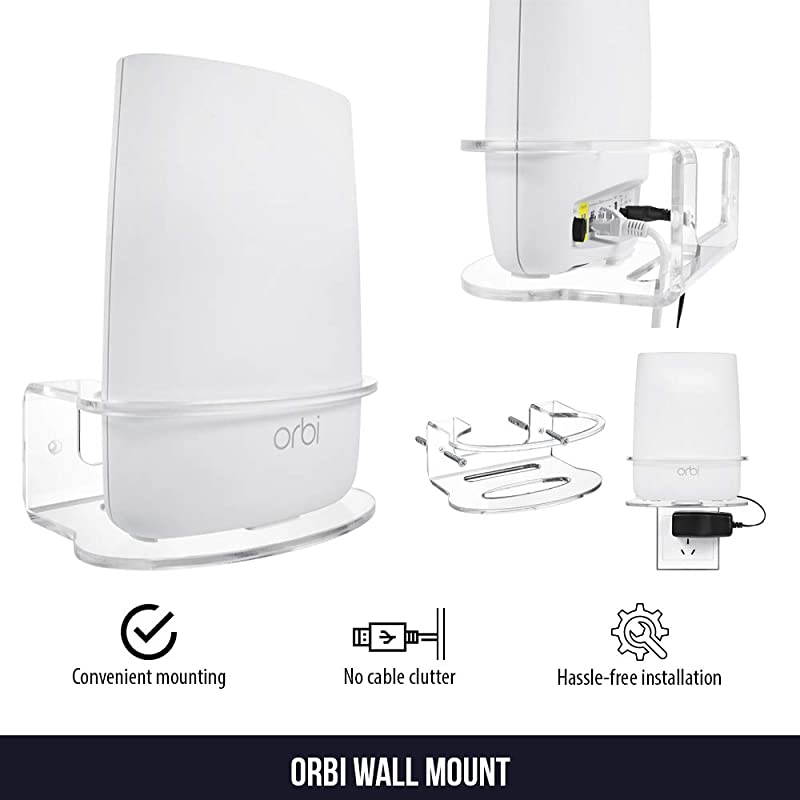 Wall Mount Compatible with NETGEAR Orbi Mesh WiFi System Extra Security for Your WiFi Router 2Pack
