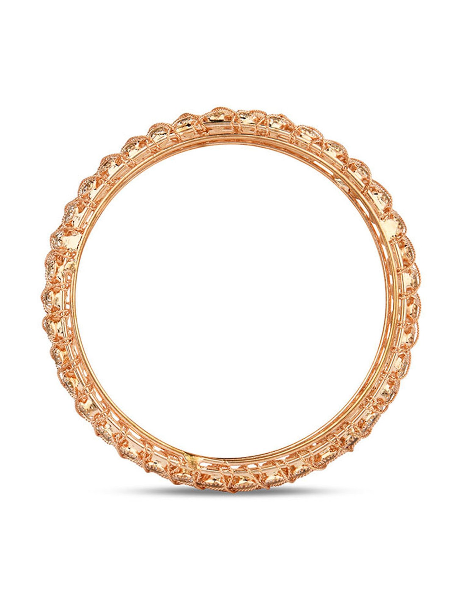 Fida Luxurious American Diamond Classic Gold-Plated Bangle for Women - Set of 2