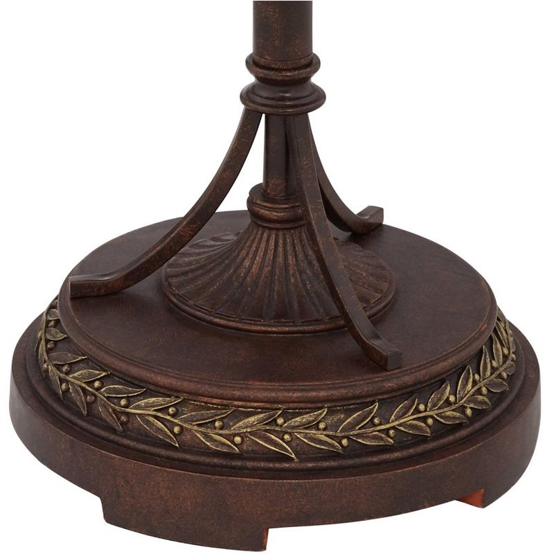 Robert Louis Tiffany Traditional Floor Lamp Bronze Tiffany Style Leaf Pattern Stained Glass Shade for Living Room Reading Bedroom