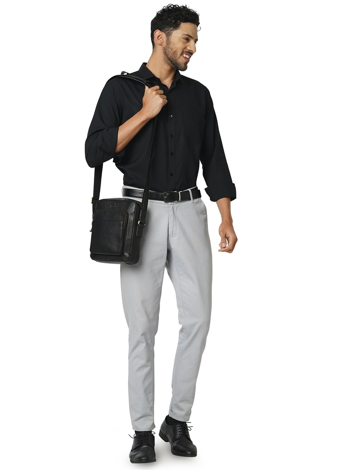 PERQUISITE MARK Black Solid Medium Cross Body Bag