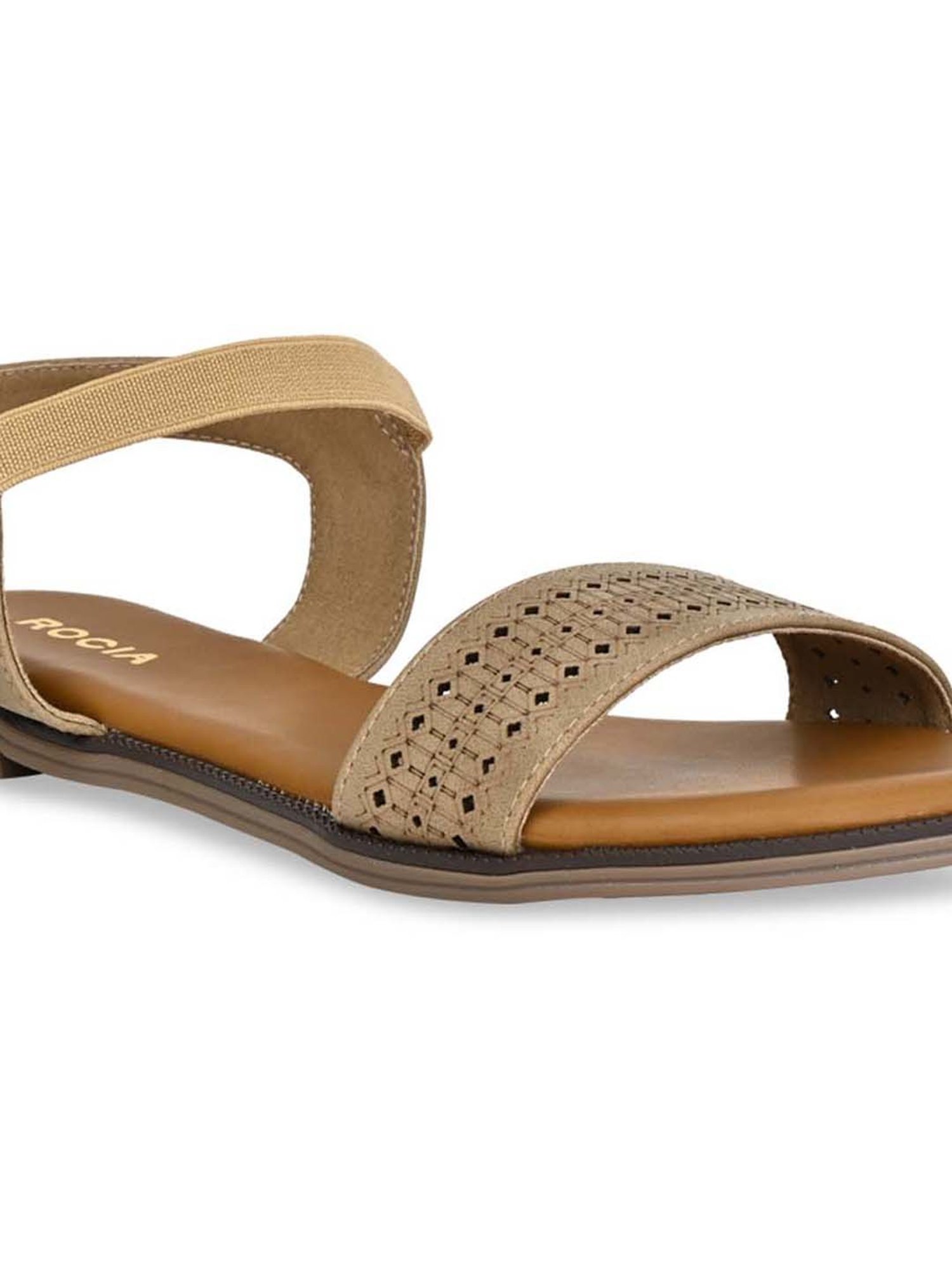 Rocia by Regal Women's Beige Ankle Strap Sandals