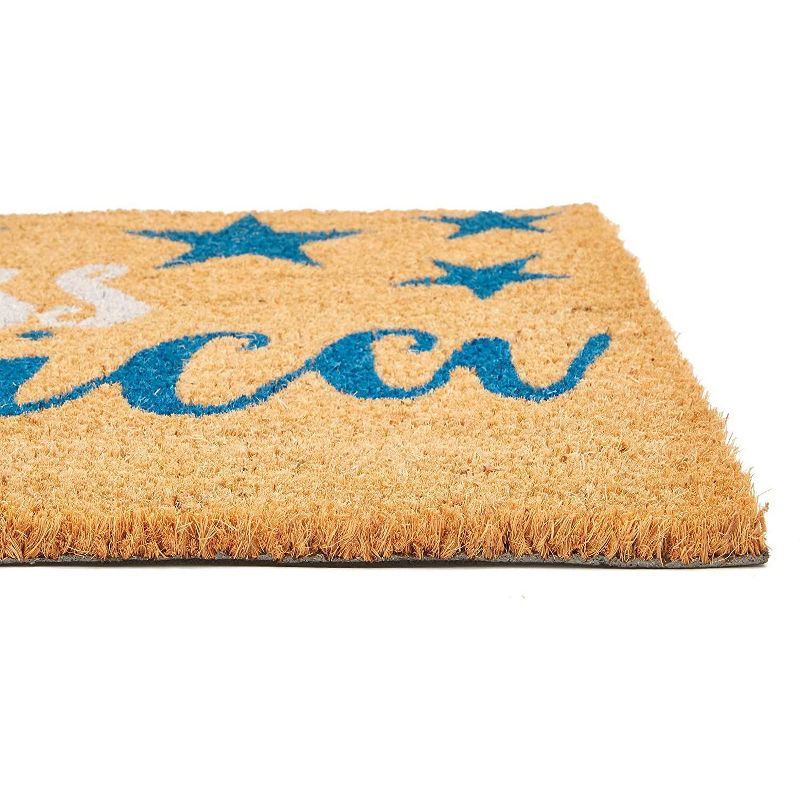 Evergreen Flag Cambridge Welcome Burlap Sassafras Switch Mat - 22" Long x 10" High