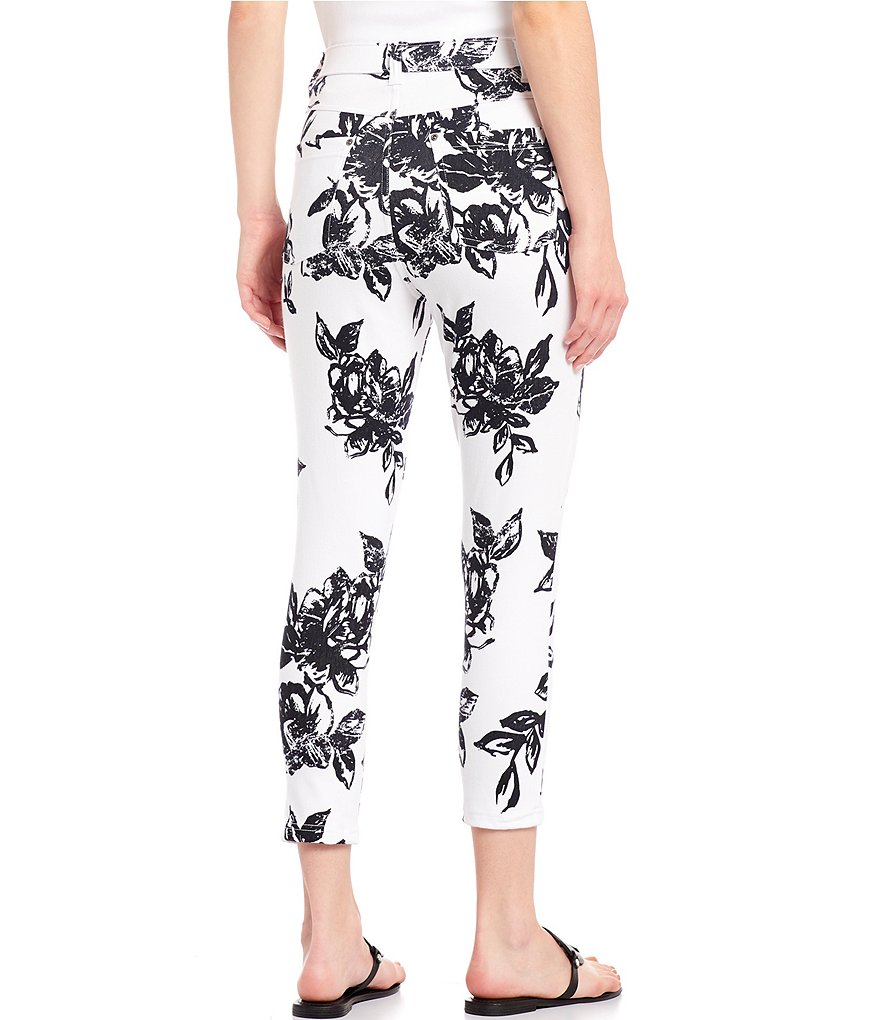 HUE Graphite Rose Ultra Soft Denim High Waist Capri Leggings