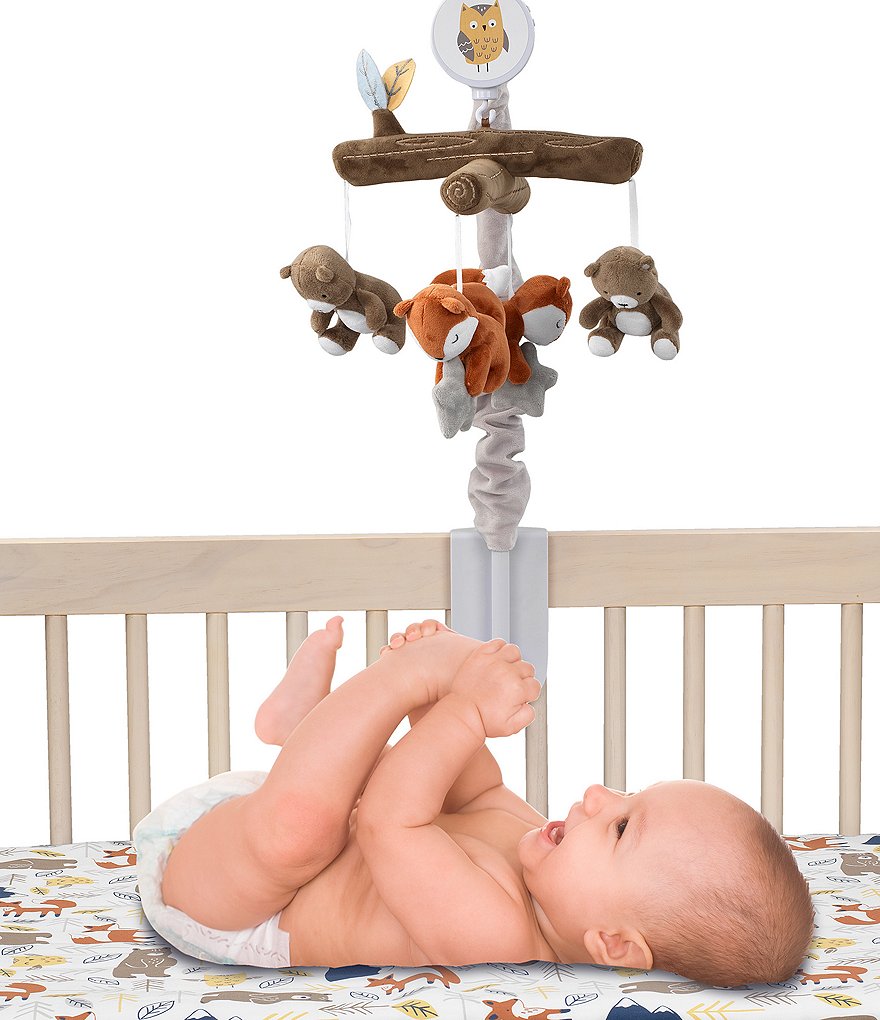 Lambs & Ivy Sierra Sky Bear and Fox Musical Baby Crib Mobile