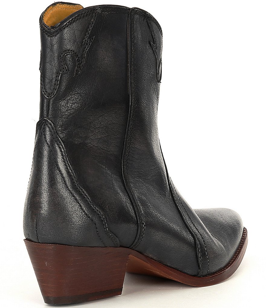 Free People New Frontier Leather Block Heel Western Booties