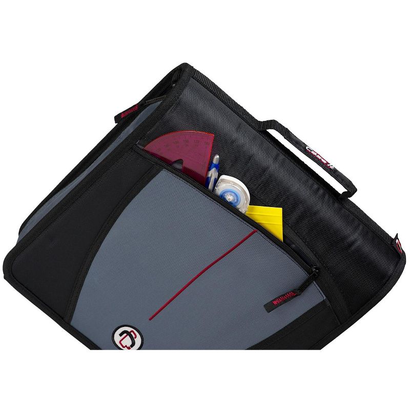 Case-it Mighty Zip Tab O-Ring Binder, Red, 3 Inches