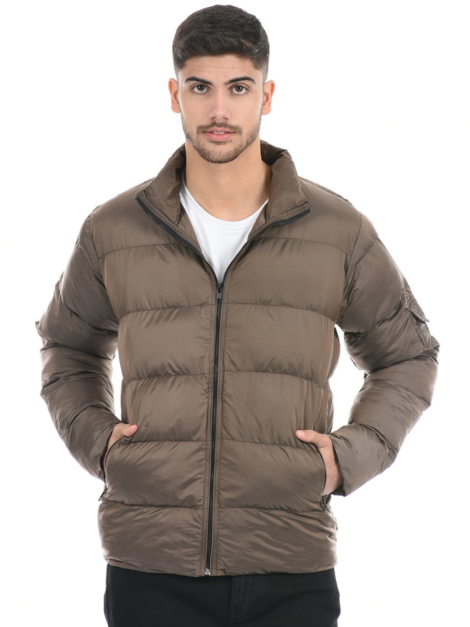 London Fog Brown Regular Fit Quilted Quilted Jacket