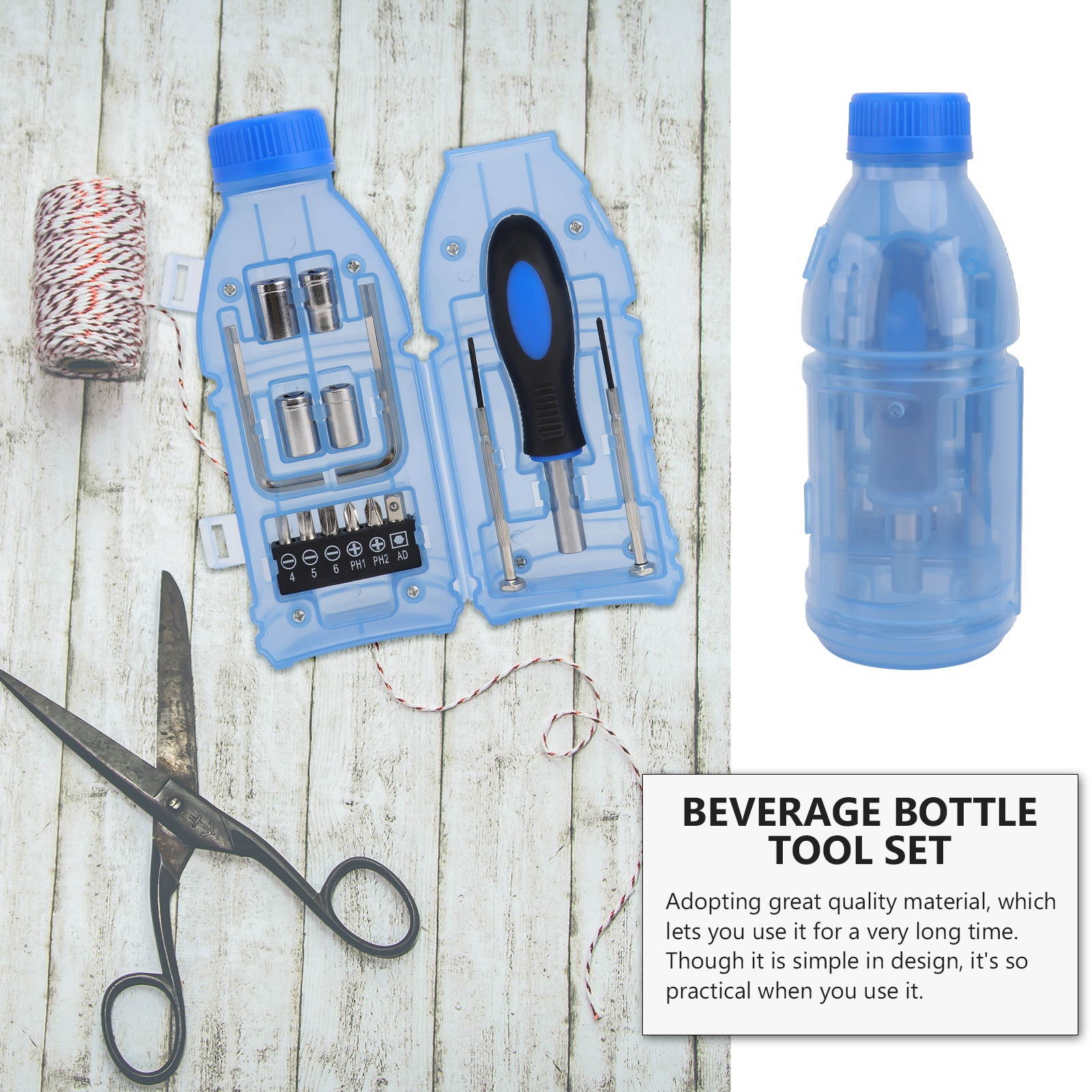1 Set Bottle-design Screwdriver Kit Tool Set Screwdriver Tool Set (Sky-blue)