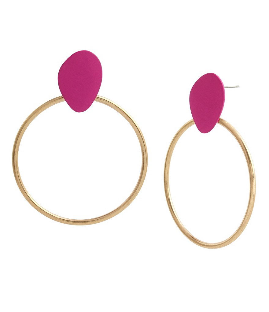 Robert Lee Morris Soho Patina Disc Gypsy Hoop Earrings