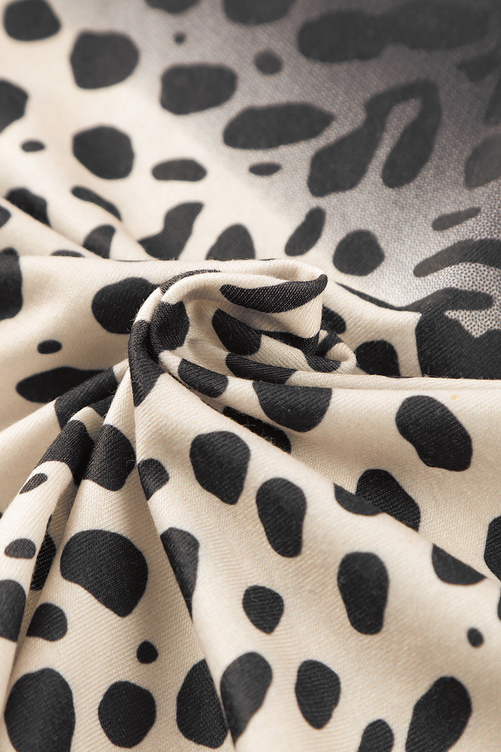 Black Gradient Leopard Split Neck Tank Top