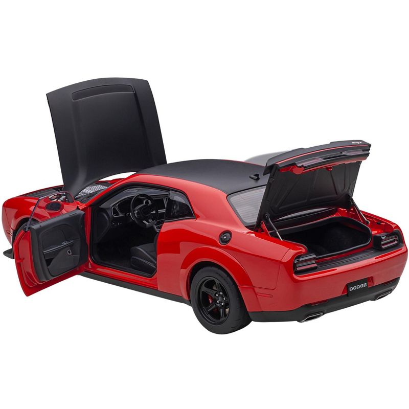 Dodge Challenger SRT Demon Tor Red with Satin Black Graphic Package 1/18 Model Car by Autoart