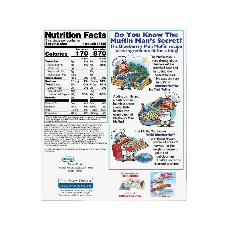 Little Debbie Blueberry Mini Muffin Pouches - 8.44oz/5ct
