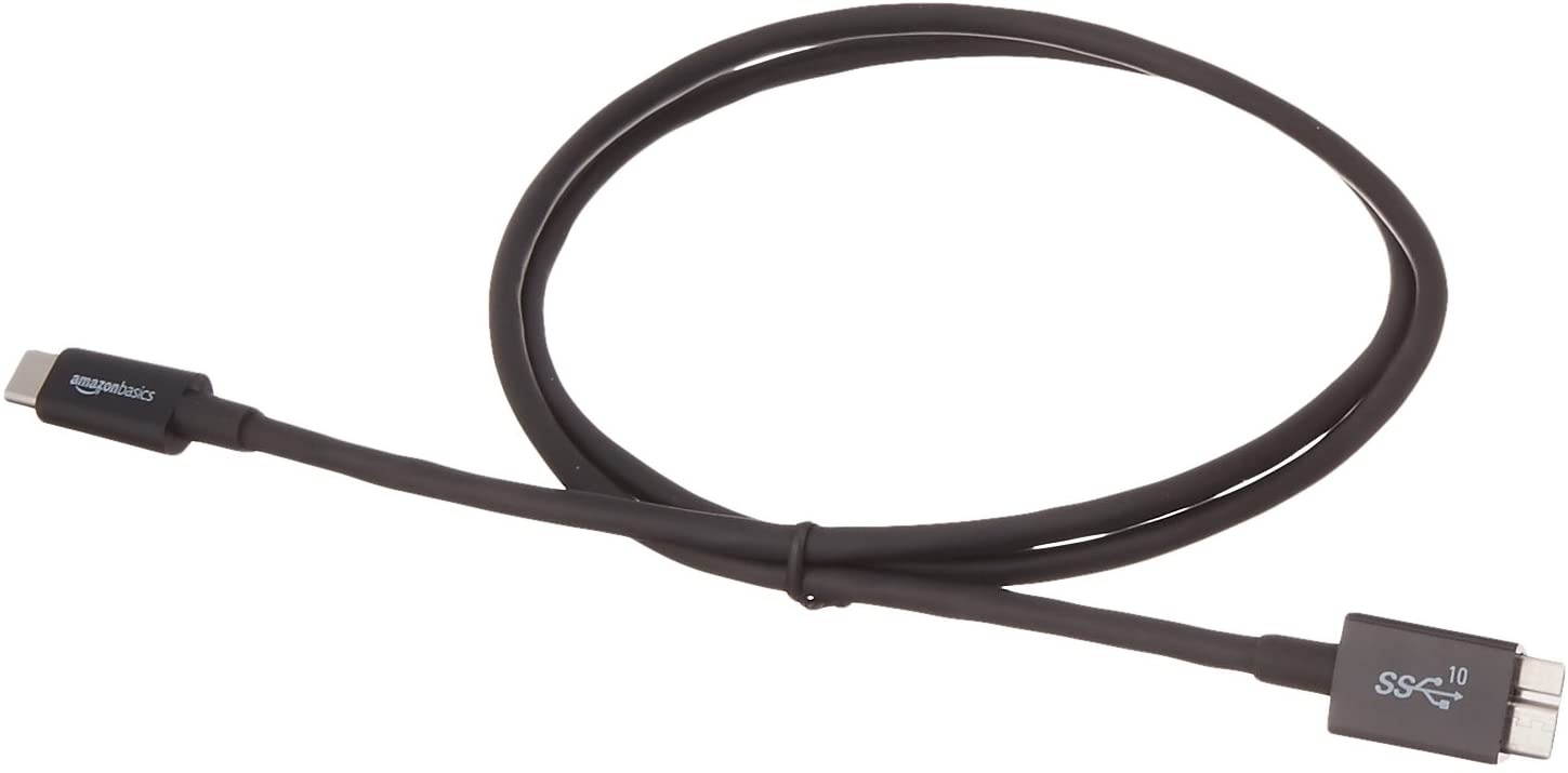 AmazonBasics USB Type-C to Micro-B 3.1 Gen2 Charger Cable - 3 Feet (0.9 Meters) - Black