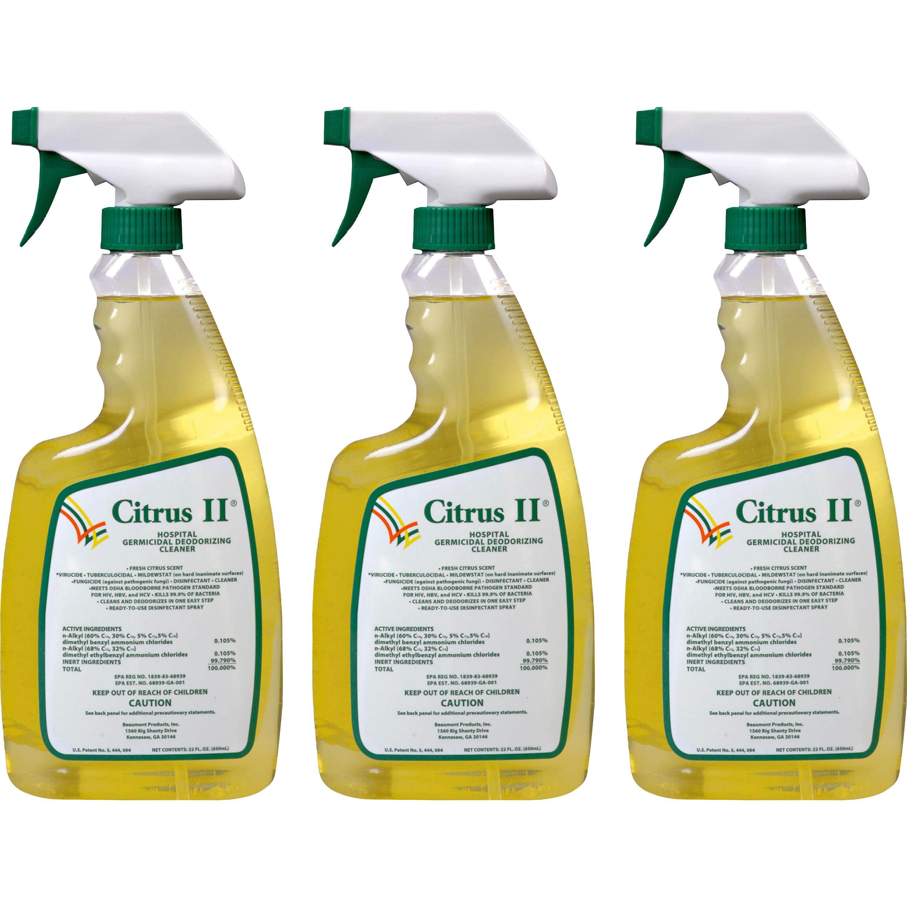 Germicidal Cleaner Citrus II Spray Bottle 22 oz 3/PK 633772153