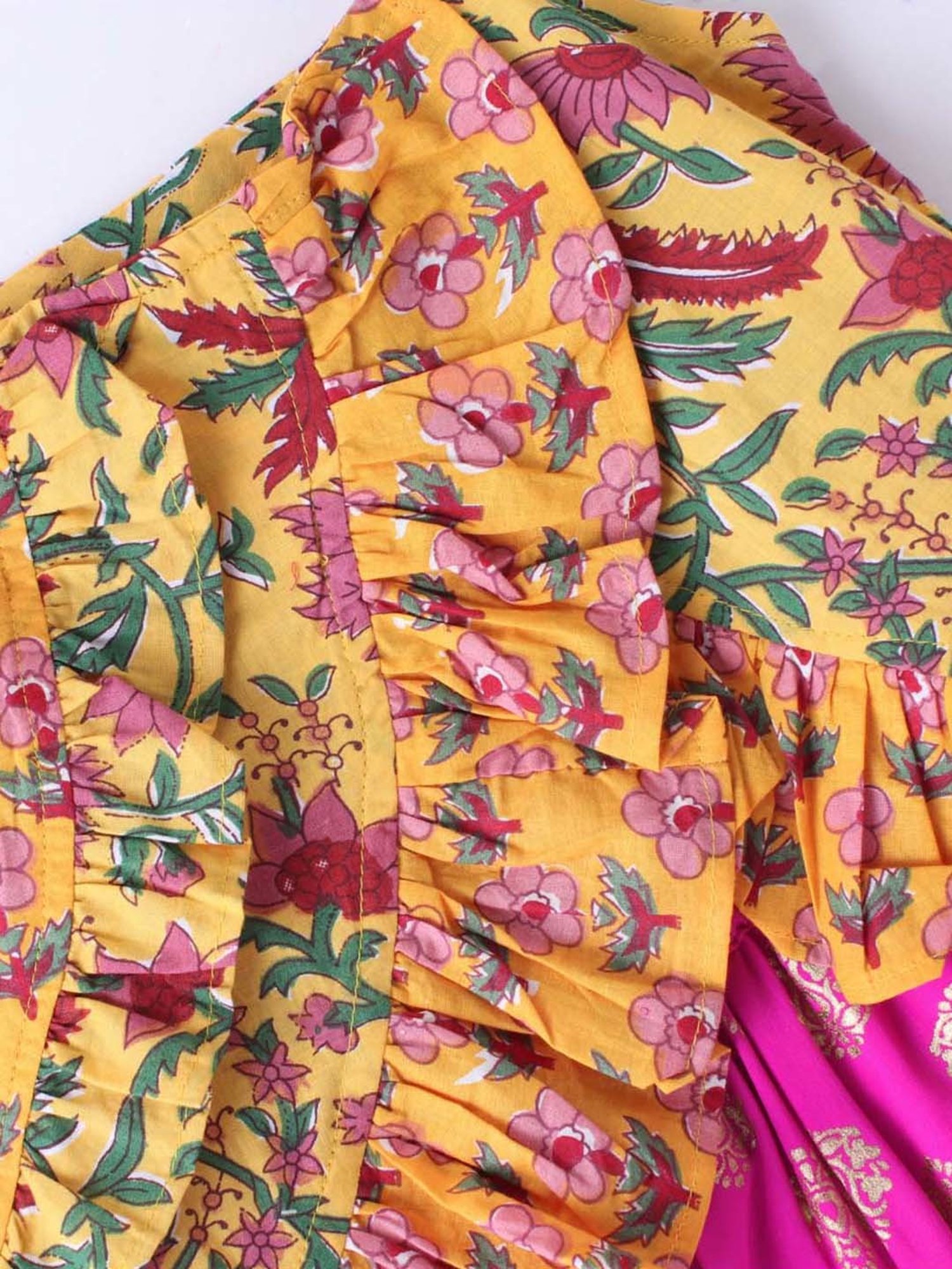 TWISHA Kids Yellow & Pink Cotton Printed Top Set