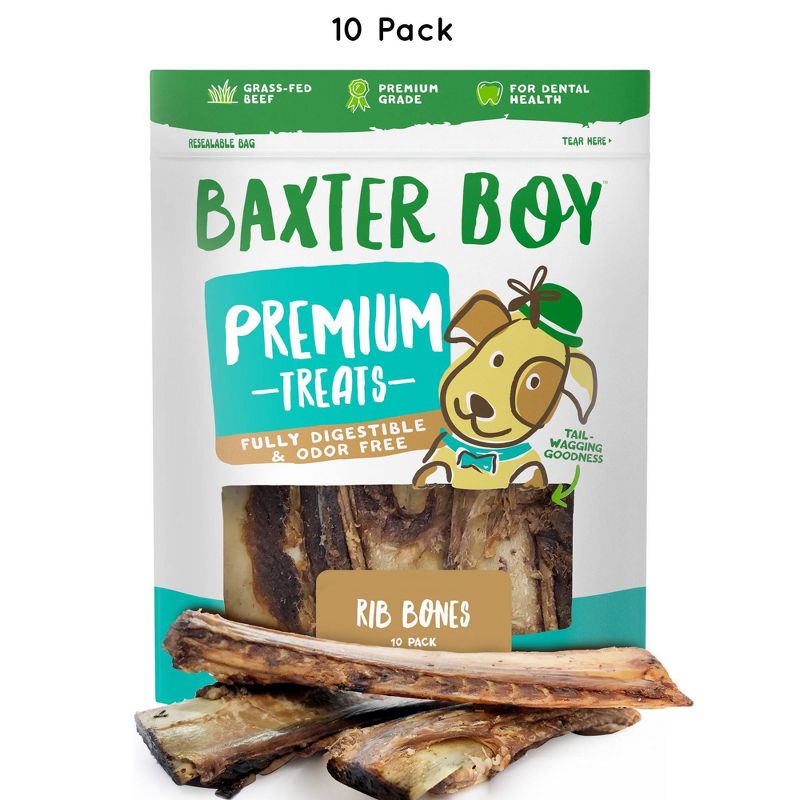Baxter Boy Rib Bones Beef Dog Treats - 10pk