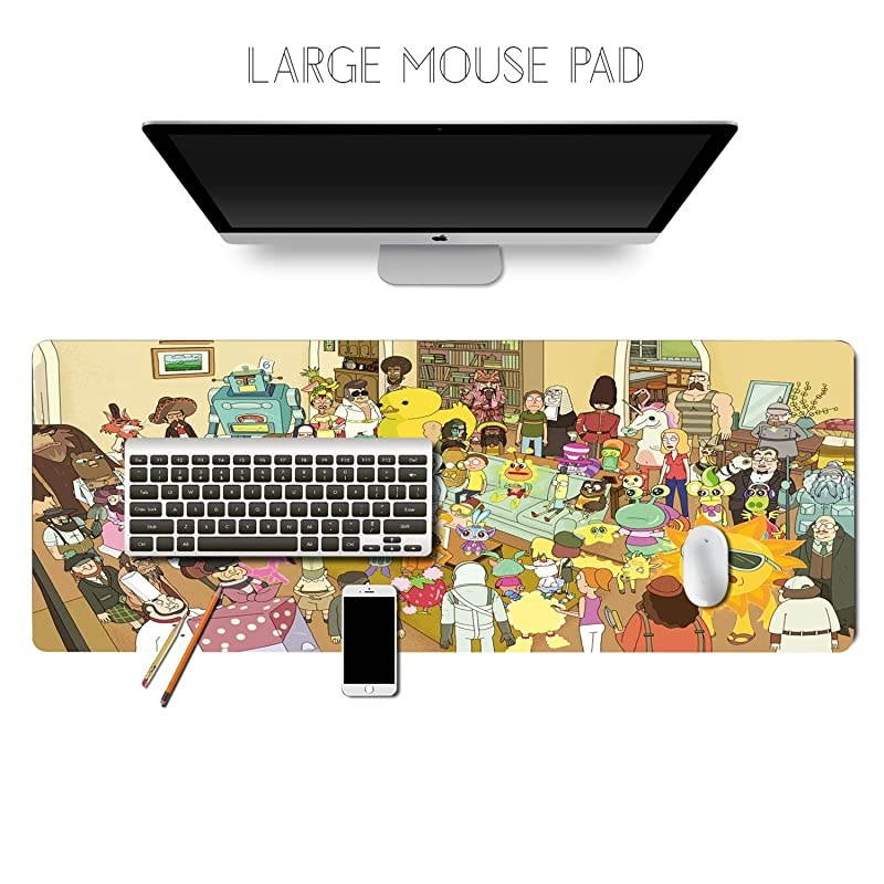 XXL Extended Large Gaming Mouse Pad Non-Slip Water-Resistant Rubber Cloth Computer Game Mouse Mat(35.4&times;15.75&times;0.1 inch) (35.4&times;15.75inch(U18))