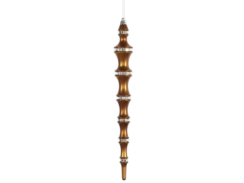 Vickerman 4ct Mirrored Shatterproof Icicle Finial Christmas Ornament Set 12" - Brown