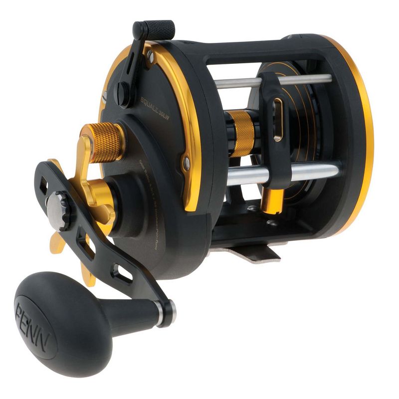 Penn SQL30LW Squall Levelwind Lightweight Saltwater Fish Trolling Fishing Reel, Black & Gold