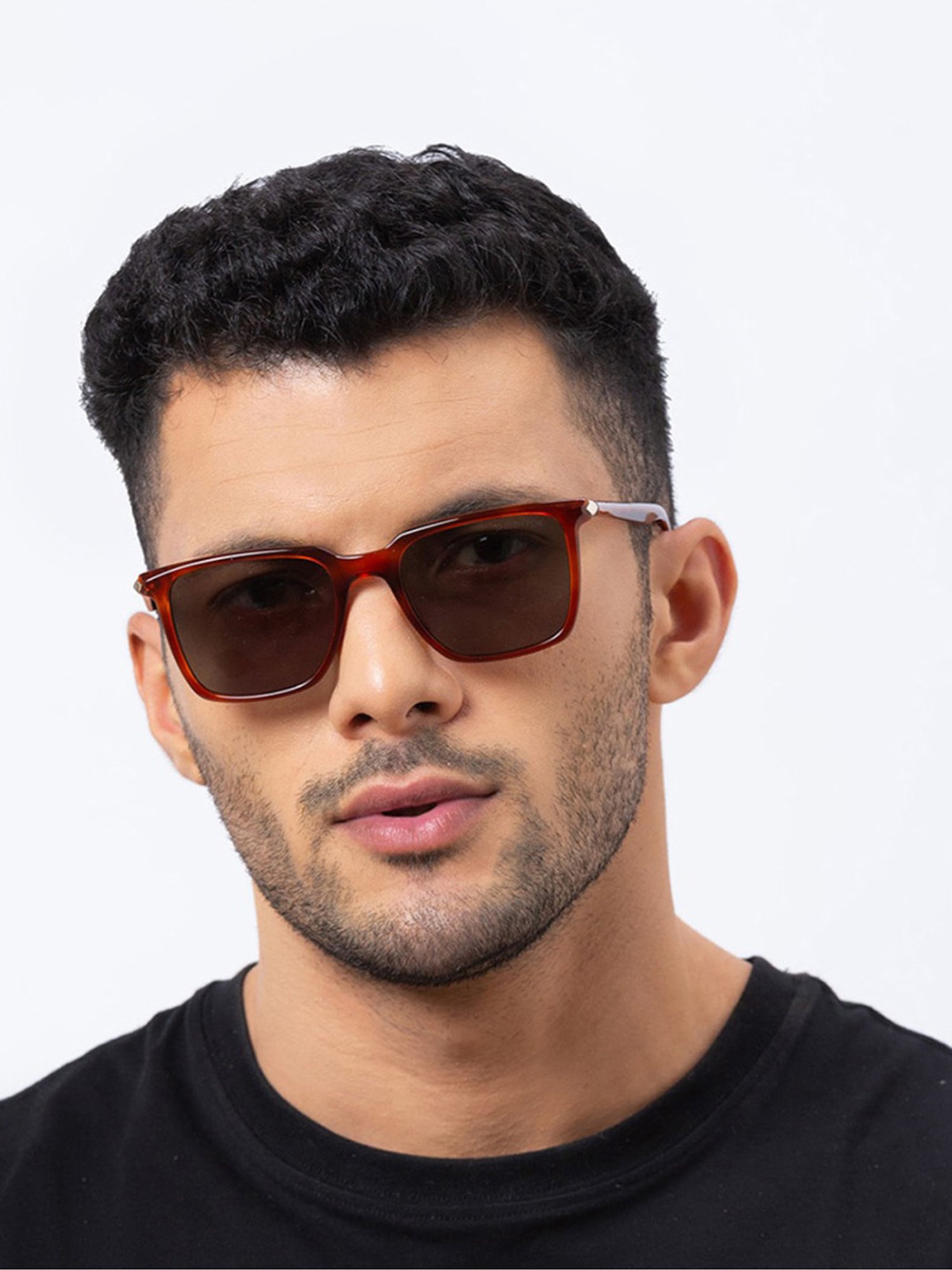 Shisen Fox Kimyou Havana Square Unisex UV Protection Sunglasses -52 mm