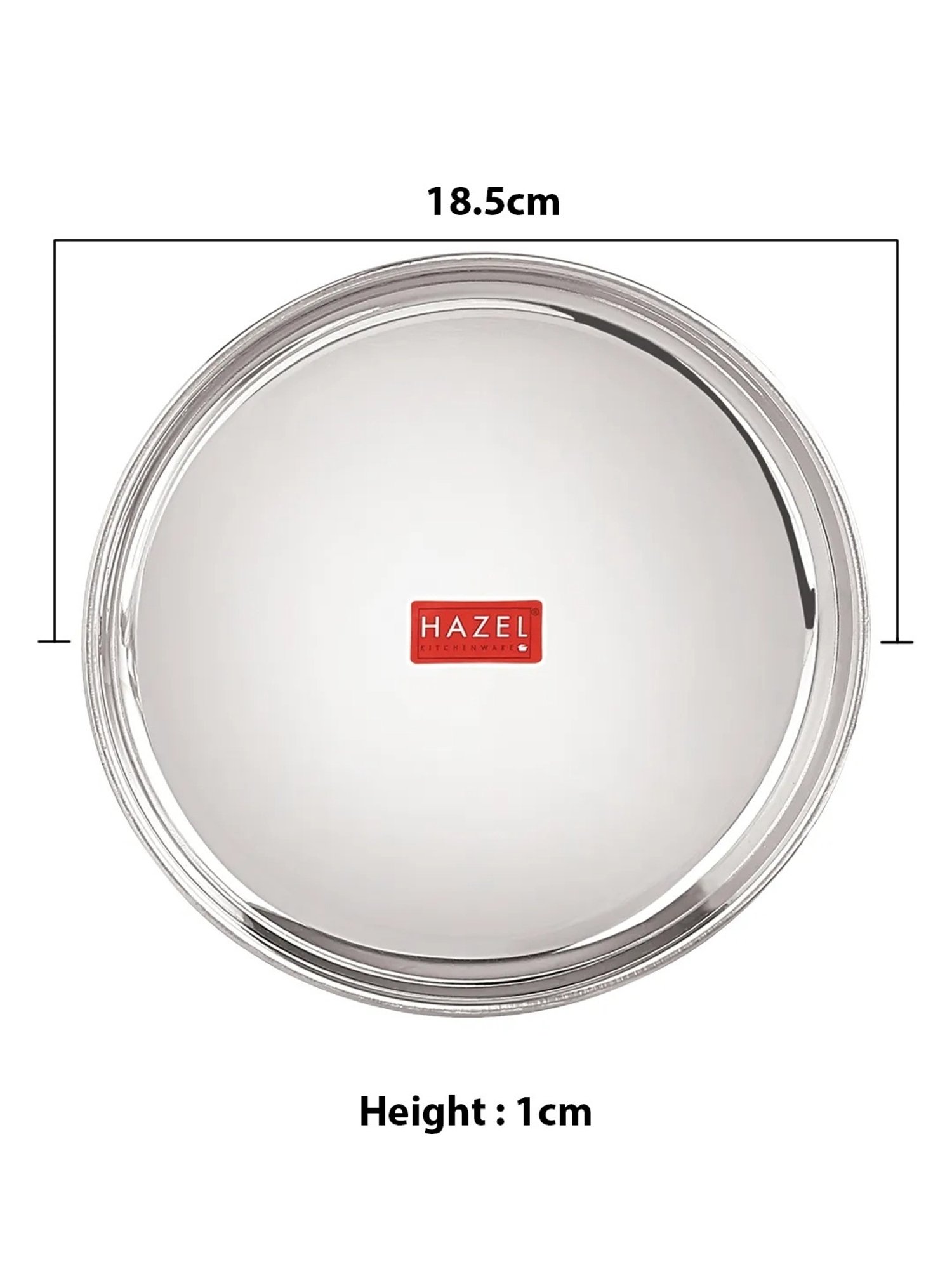 HAZEL Silver Stainless Steel Snack Plates With Mirror Finish