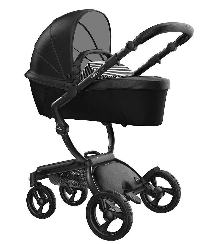 Mima Xari Stroller - Black Chassis with Black Reversible Seat and Carrycot