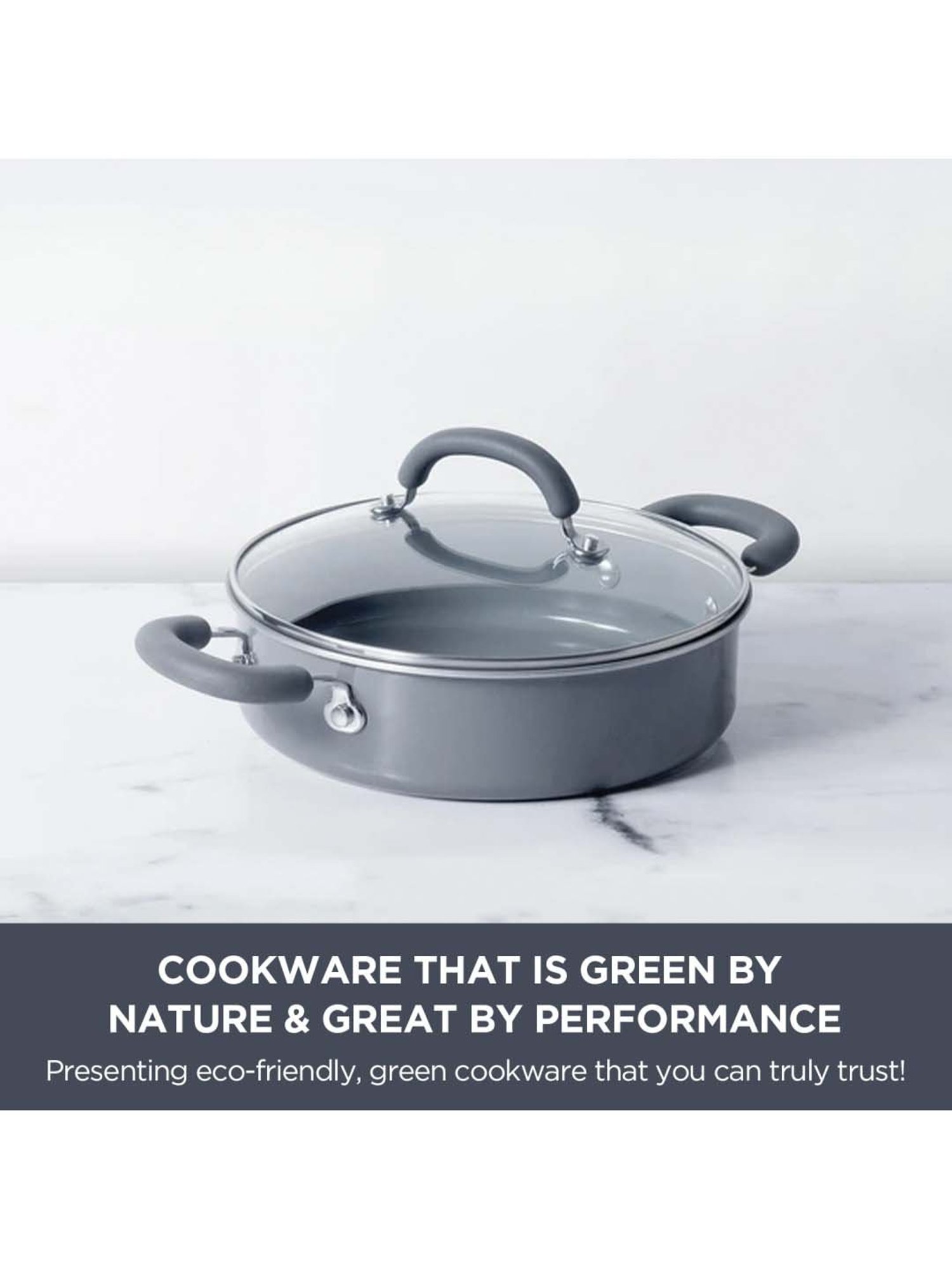 Meyer Anzen Ceramic Coated Cookware 24cm Sauteuse With Lid